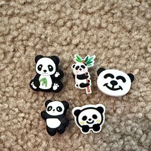 Jibbitz Panda Shoe Charms Set - Black and White